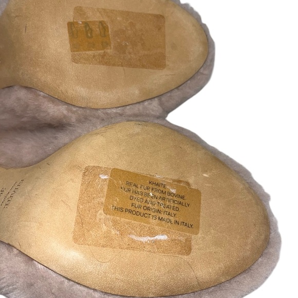 KHAITE Marion Shearling Sandals Blush Pink EU 39 Fuzzy Sherpa Slide Mules NWOT - Picture 11 of 11